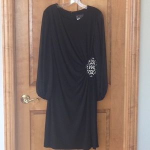 NWT black chiffon Alex Evenings dress size 16